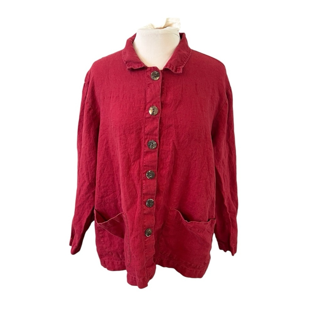Flax Linen Button Down Shirt - Medium